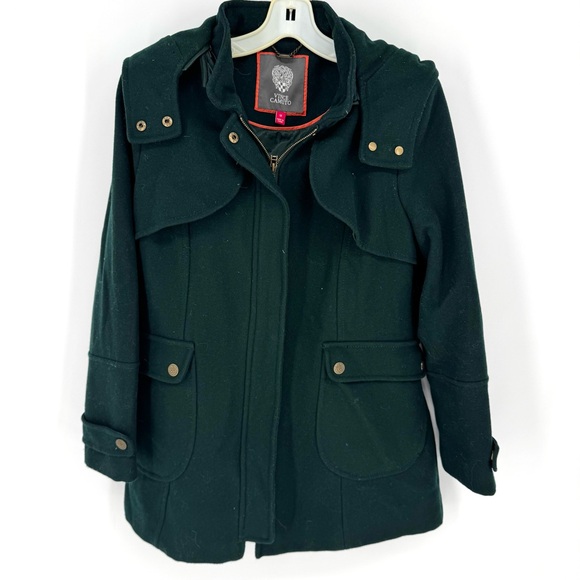Vince Camuto Jackets & Blazers - Vince Camuto Dark Green wool blend hoodie cottagecore coat